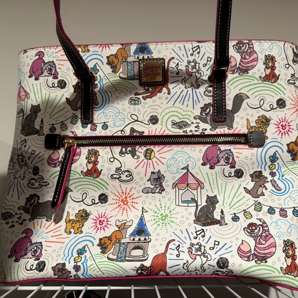 Disney Cats Sketch Dooney & Bourke Shopper Tote Bag NWT